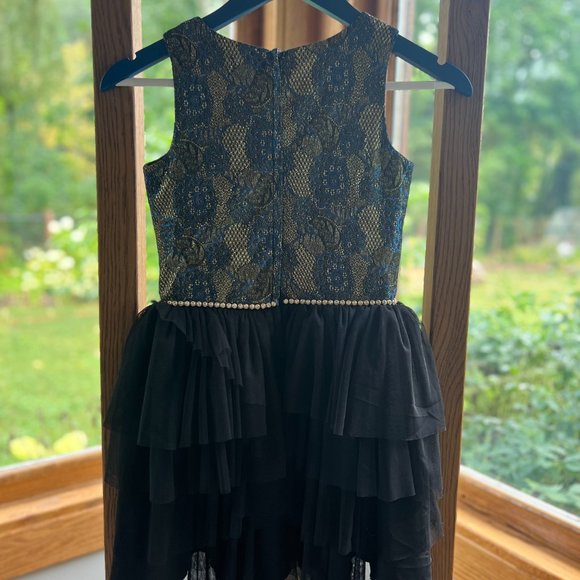 Elegant Black and Gold Kids Dress - Picture 3 of 3